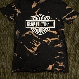 Harley-Davidson Black and Brown Tie-Dye Tee